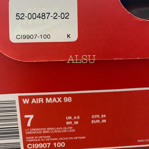 🎄SANTA’S DEAL 🎄 Nike Air Max 98 White Tan Women’s Sneakers Size 9.5 CI9907 100 - Picture 12 of 13